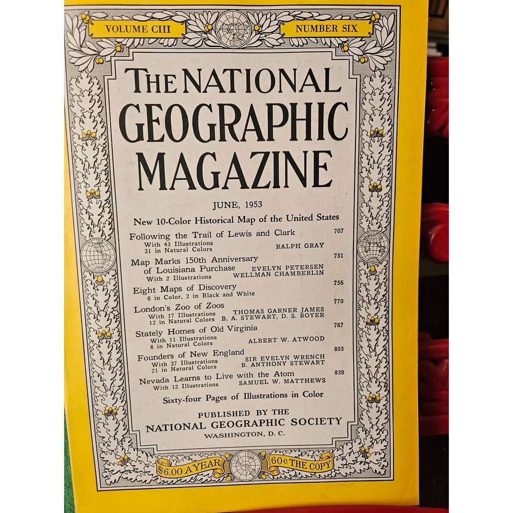 Vintage National Geographic Magazine Lot 1952 1953 1964 1984 5 Issues Cousteau